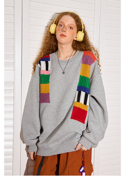 Suéter de Lana Patchwork Arcoíris Diseño Exclusivo para Mujer - Image 16
