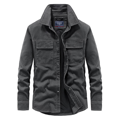 Camisa Denim Manga Larga Lavada para Hombre con Forro - Image 9