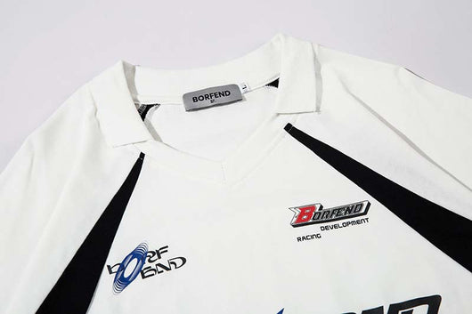 Playera Deportiva Retro con Parches de Contraste para Hombre - Image 11