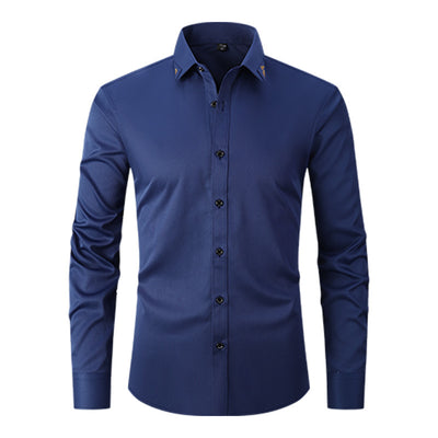 Camisa Hombre Colores Sólidos Primavera - Image 5