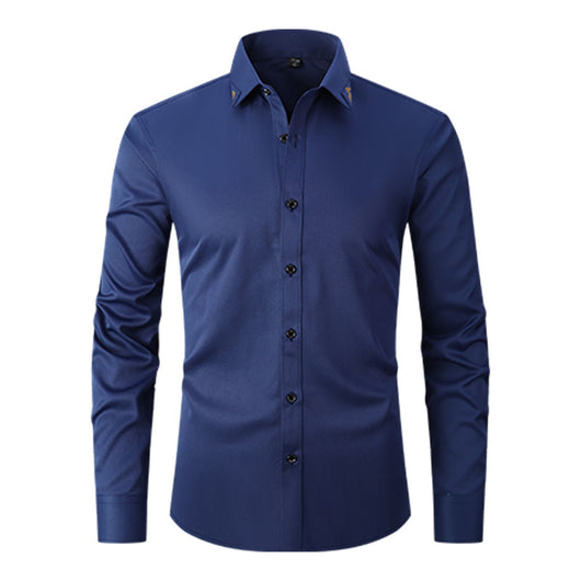 Camisa Hombre Colores Sólidos Primavera - Image 5