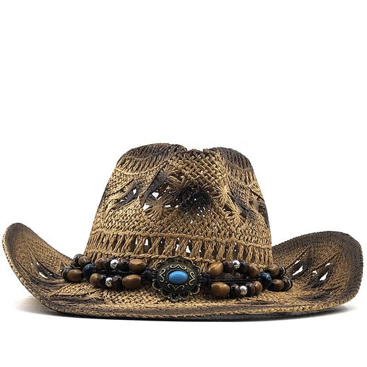 Sombrero Vaquero de Paja para Playa - Protección Solar para Mujeres - Image 3