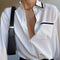 Blusa de Gasa Patchwork en Colores Contrastantes