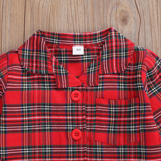 Traje Infantil Estilo Occidental a Cuadros Rojo - Image 12