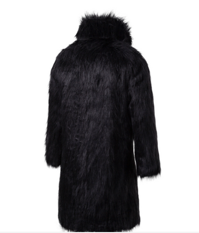 Chaqueta Acolchada Capucha Pelaje Sintético Negro y Blanco - Image 8