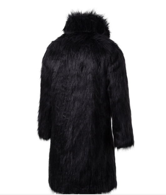 Chaqueta Acolchada Capucha Pelaje Sintético Negro y Blanco - Image 8