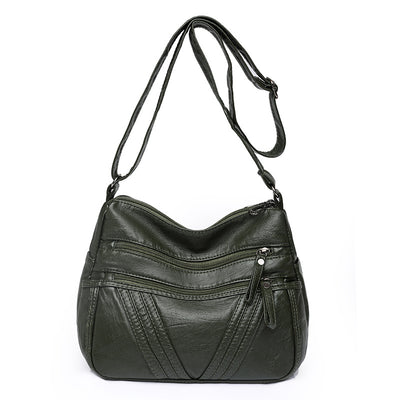 Bolso Bandolera de Cuero Suave para Mujer con Múltiples Compartimentos - Image 8