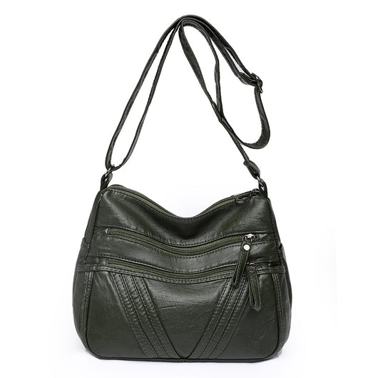 Bolso Bandolera de Cuero Suave para Mujer con Múltiples Compartimentos - Image 8