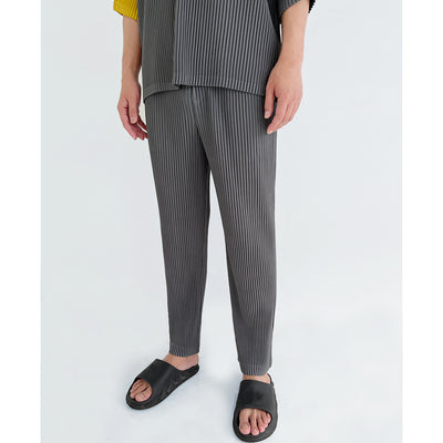 Pantalones Casuales de Hombre con Cintura Elástica y Pliegues - Colores Sólidos Verano - Image 4