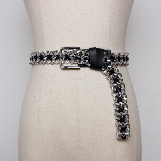 Cinturón Metálico Tejido para Mujer - Cadena de Moda Versátil - Image 9