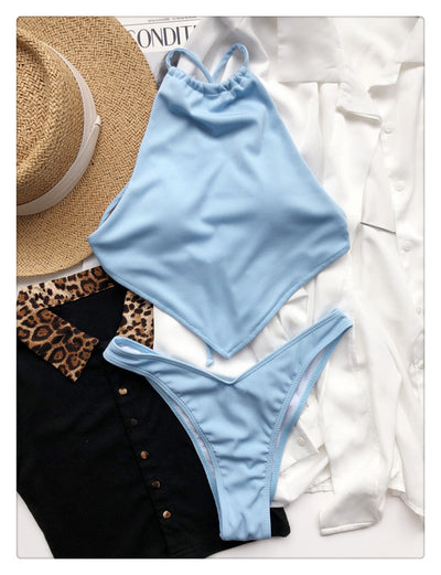 Bikini Rayas Pit Escotado con Relleno - Traje de Baño Triángulo Sexy - Image 10