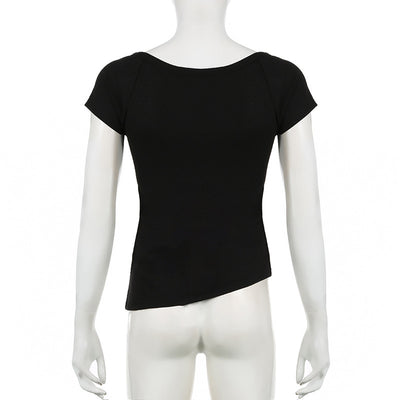 Blusa Suelta de Manga Corta con Cuello Redondo e Impresión Floral - Image 19
