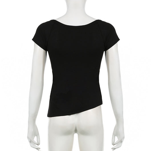 Blusa Suelta de Manga Corta con Cuello Redondo e Impresión Floral - Image 19