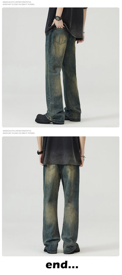 Jeans Holgados Azul Óxido Estilo Retro para Hombre - Image 11