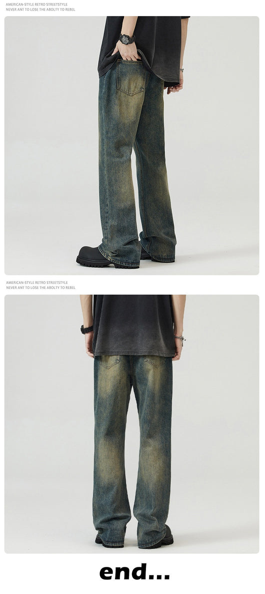 Jeans Holgados Azul Óxido Estilo Retro para Hombre - Image 11