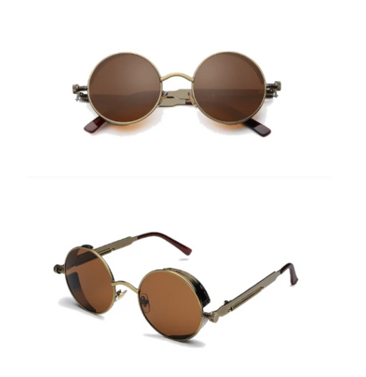 Gafas de Sol Steampunk Gothic con Lentes Redondas y Marco Metálico - Image 6