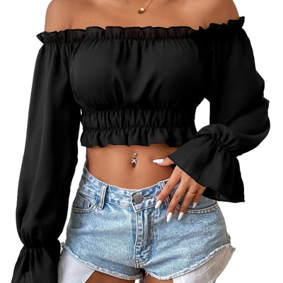 Blusa Casual Elegante con Hombros Descubiertos y Manga Larga - Image 5