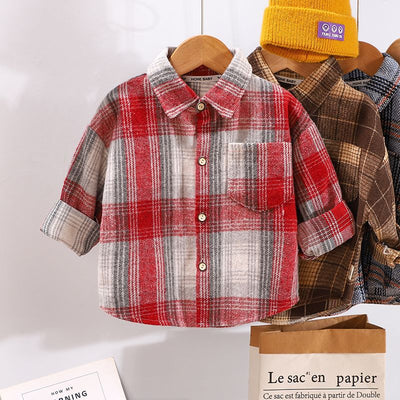 Camisa de Cuadros Casual para Niños - Perfecta para Primavera y Otoño - Image 8