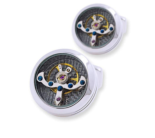 Gemelos de Camisa Movimiento Tourbillon Acero Inoxidable Mecánico - Image 2