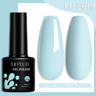 Set de Pegamento para Uñas con Brillo de Color Sólido - Image 81