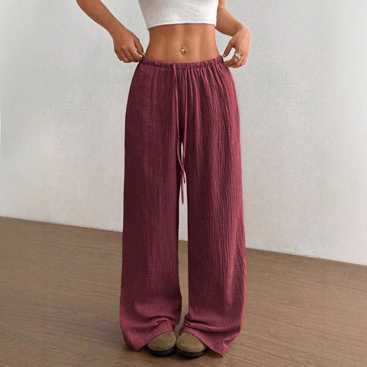 Pantalones Casuales para Mujer con Cintura Ajustable y Detalles de Cordones - Image 8