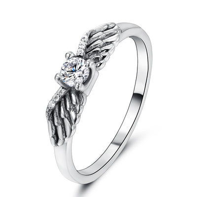 Anillo de Alas de Ángel con Diamantes Estilo Europeo y Americano - Image 9