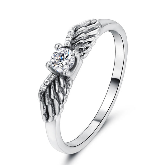 Anillo de Alas de Ángel con Diamantes Estilo Europeo y Americano - Image 9