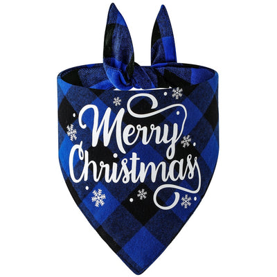 Pañuelo Triangular Navideño para Mascotas - Babero Absorbente Cuadros - Image 5