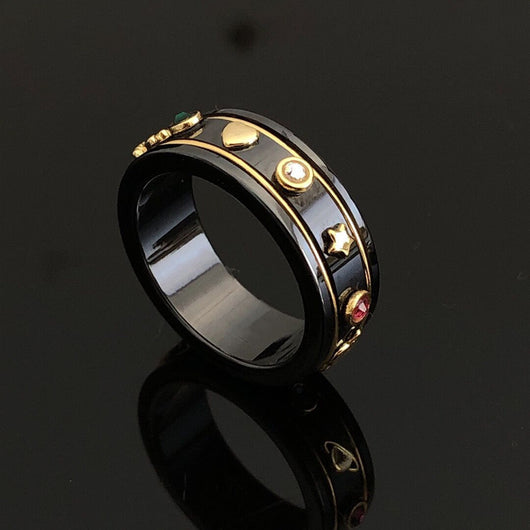 Anillos de Pareja Doble G con Borde Retorcido para Hombre y Mujer - Image 5
