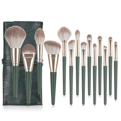 Set de 14 Brochas de Maquillaje Cloud Verde - Súper Suaves - Image 6