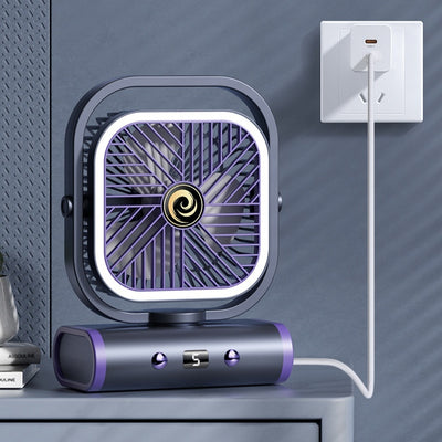 Ventilador de Escritorio Oscilante Recargable de Larga Duración