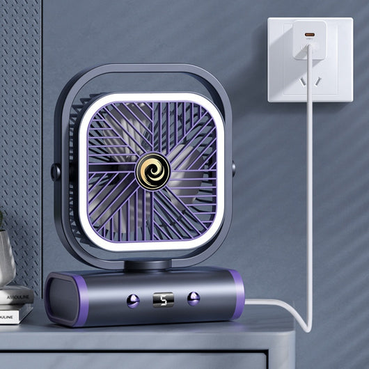 Ventilador de Escritorio Oscilante Recargable de Larga Duración