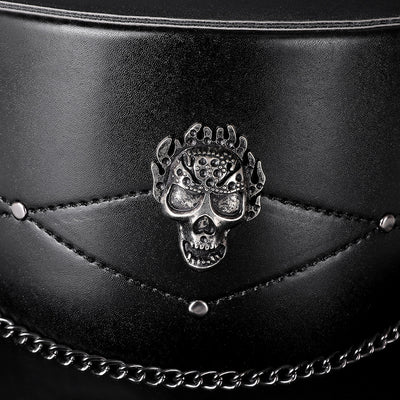 Sombrero de Copa Calavera Mágica en Cuero PU Negro - Accesorios de Foto para Mujer - Image 9