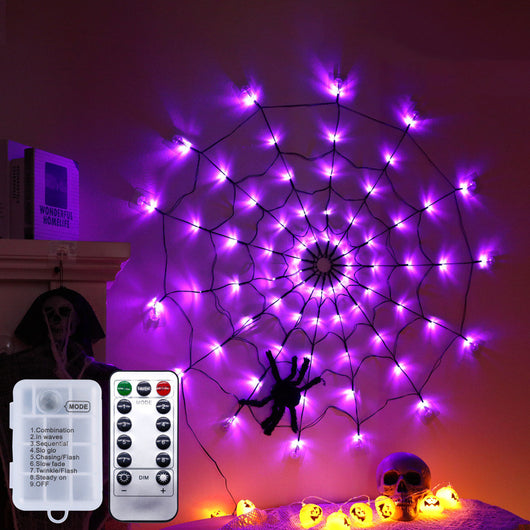 Luz de Telaraña LED Halloween con Control Remoto - 8 Modos de Iluminación - Image 6