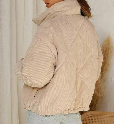 Chaqueta Acolchada de Pana con Cuello Alto y Cierre de Cremallera - Image 15