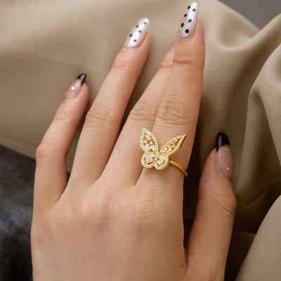 Anillo de Plata 925 con Mariposa de Circonitas y Diamantes Incrustados - Image 8
