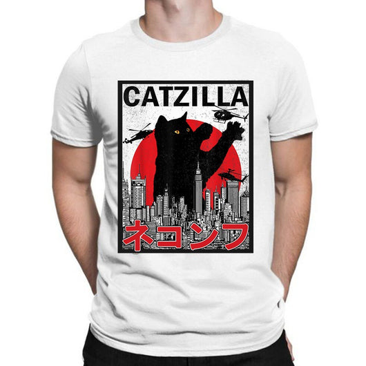 Camiseta Retro Gato Estampado Unisex de Manga Corta - Image 5