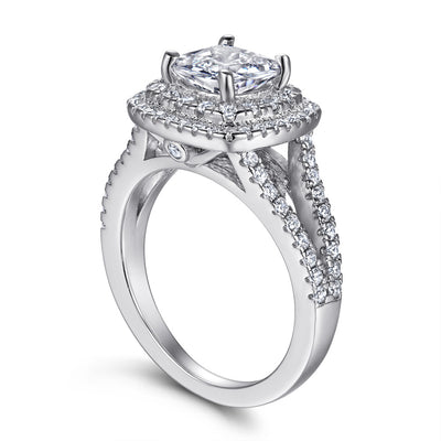 Anillo de Diamante Simulado con Circón Incrustado para Compromisos - Image 3