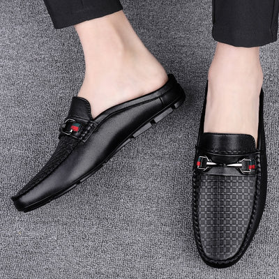 Pantuflas Hombre Cuero Casual - Mocasines Cómodos Sin Cordones - Image 16