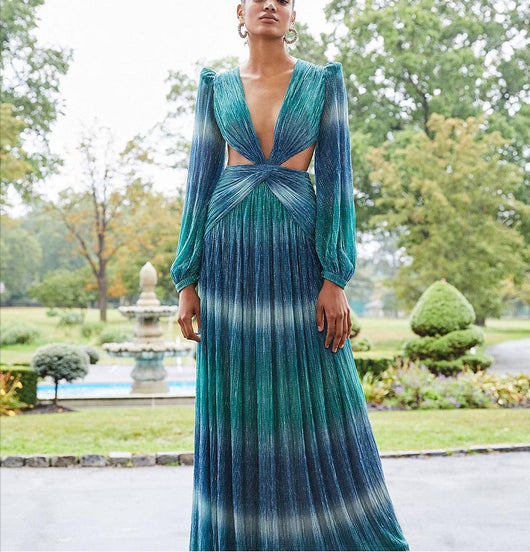 Vestido Degradado de Espalda Descubierta - Manga Larga Otoño - Image 9