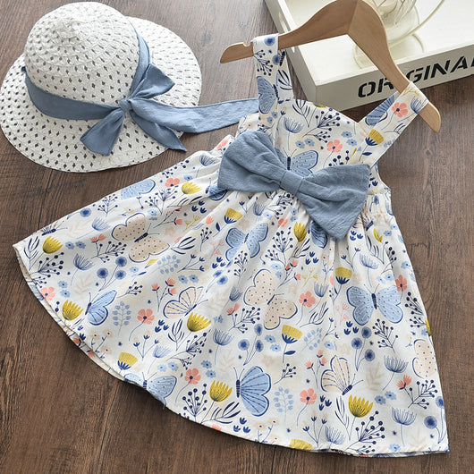 Vestido de Algodón Estampado para Niña con Mariposas - Image 3