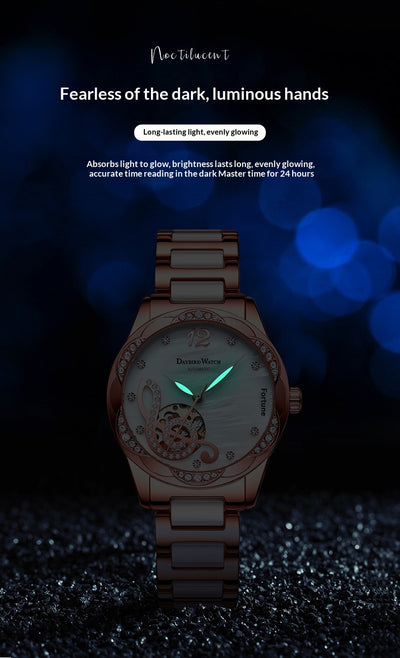 Reloj Automático para Mujer Deyi Bird Rojo Vino con Diseño Calado - Image 10