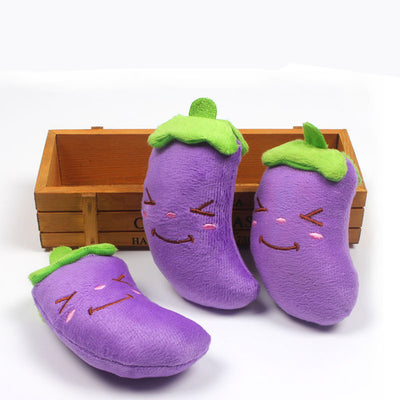 Juguete Peluche Simulado de Berenjena para Mascotas - Image 2