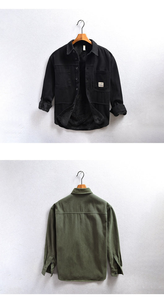 Chamarra de Trabajo Casual para Hombre con Forro de Algodón y Terciopelo - Image 15