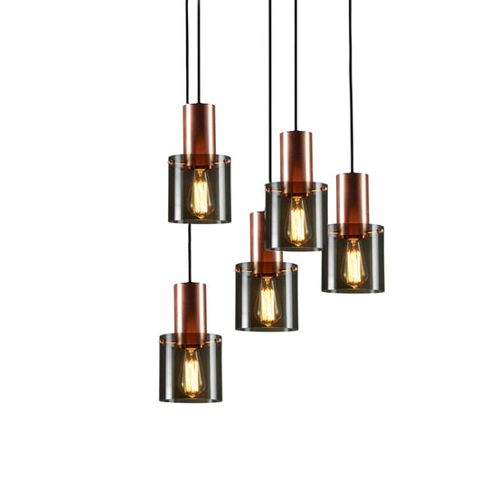 Lámpara Colgante de Cristal Ahumado Electrochapado para Mesita de Noche - Image 9