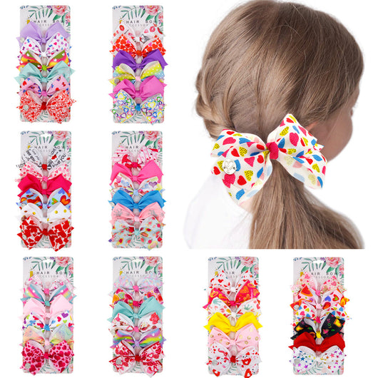 Set de Broches para Cabello con Moño de Corazón para Niñas