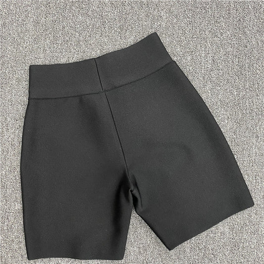 Shorts Ajustados Bandage en Blanco, Negro y Gris