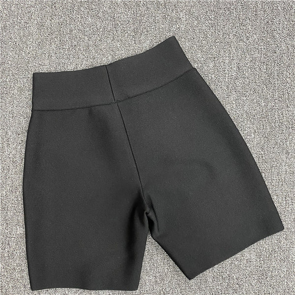 Shorts Ajustados Bandage en Blanco, Negro y Gris