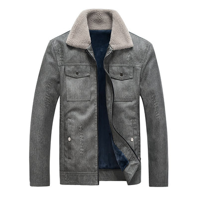 Chaqueta de Cuero para Hombre con Forro de Terciopelo Engrosado - Image 10