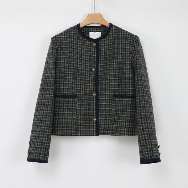 Chaqueta Larga de Cuadros Holgada con Aroma Duradero